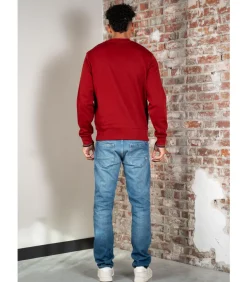 Crew neck sweatshirt - burnt red sports green navy