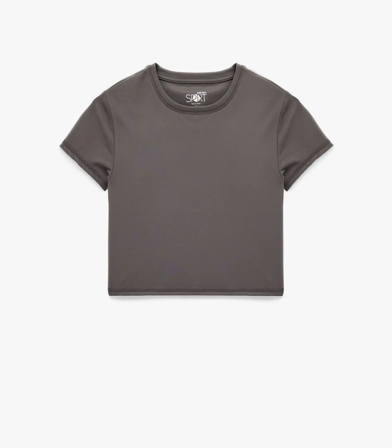 Crop T-shirt Korte Mouwen Ronde Hals Zwart