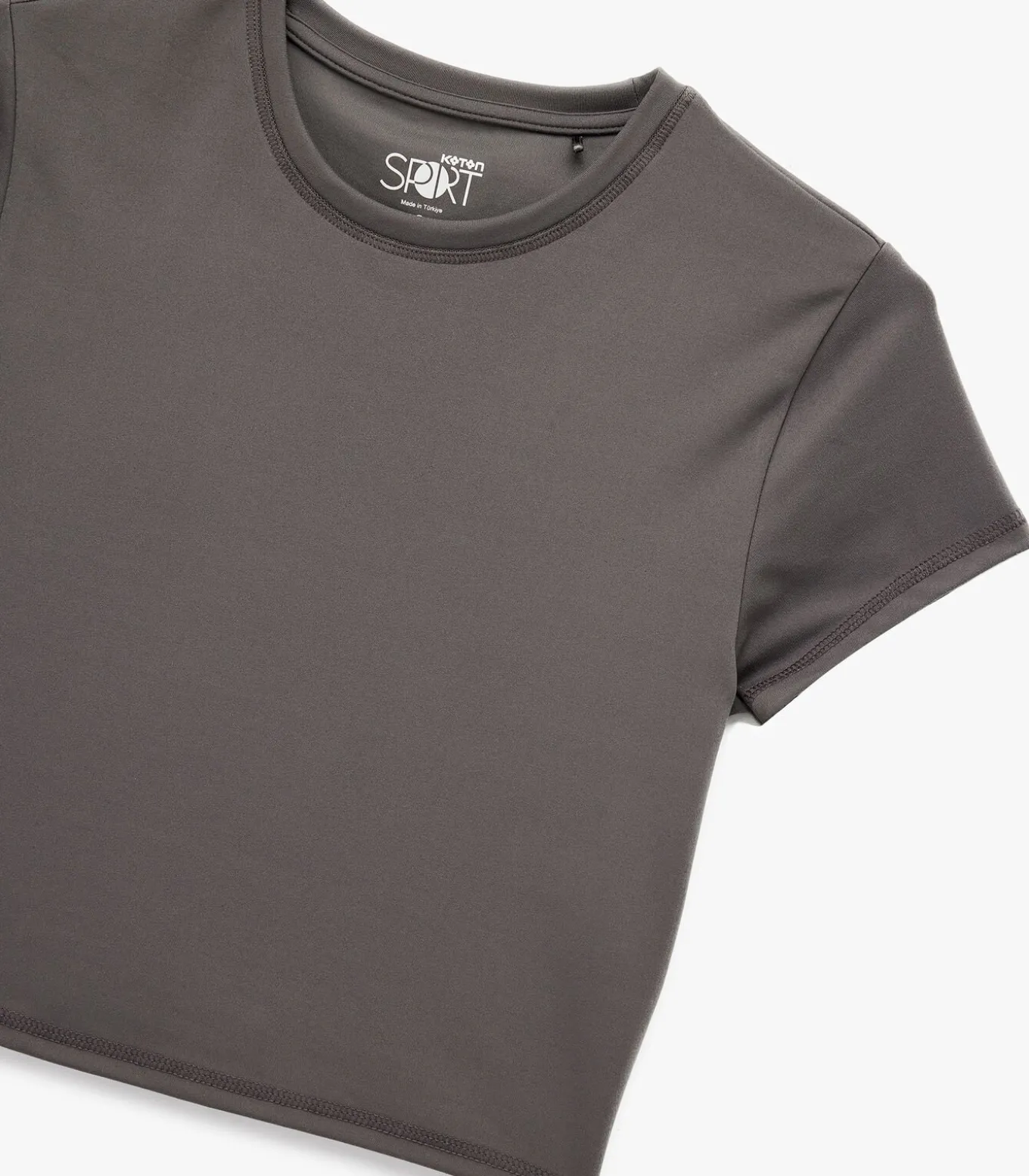 Crop T-shirt Korte Mouwen Ronde Hals Zwart