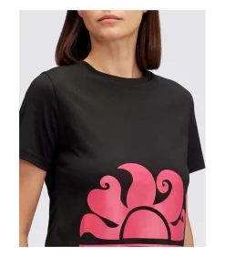 Cropped T-Shirt With Maxi Logo Print