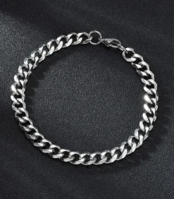 Cuban Link Heren Armband - Dikke Schakel - 7mm - Zilver Kleurig
