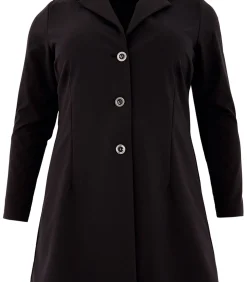 Dames Blazer met imitatieleren detail