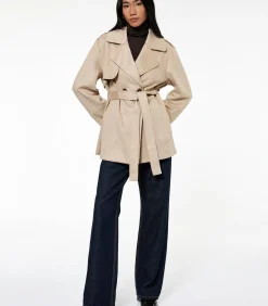 Dames Trenchcoat Kunstsuède Lang Ceintuur
