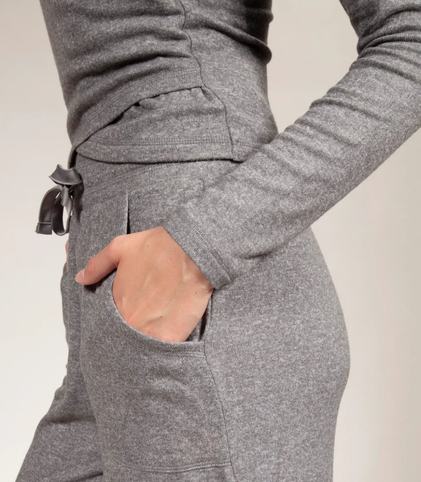 Damesbroek met wijde pijpen Heidegrijs