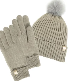 Dameshandschoenen Gerecycled gebreid Brons