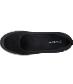 Damesslip ballerina's Zwart Gewatteerd