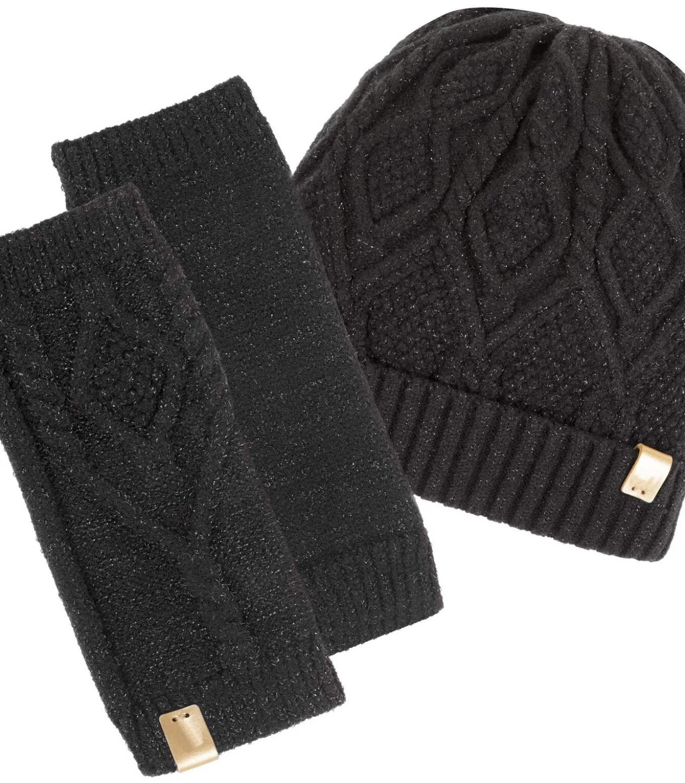 Dameswanten Soft Touch lurex mesh Zwart