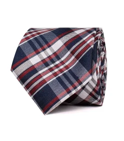 Das zijde schotse ruit rood wit blauw