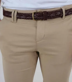 DEAN - Gevlochten riem met leereffect