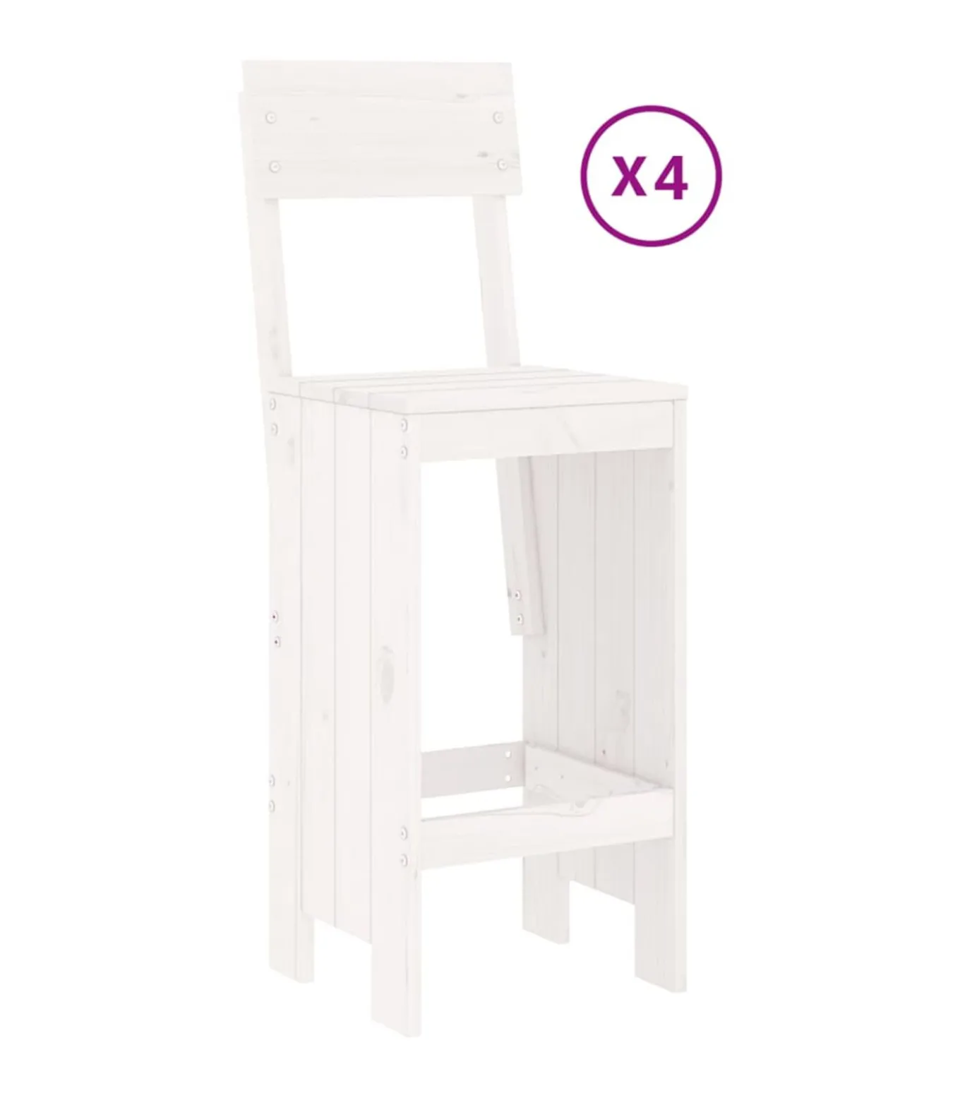 5-delige Barset massief grenenhout wit