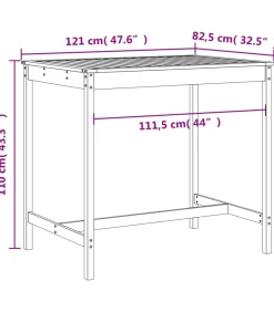 5-delige Barset massief grenenhout wit
