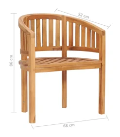 5-delige Loungeset banaanvormig massief teakhout