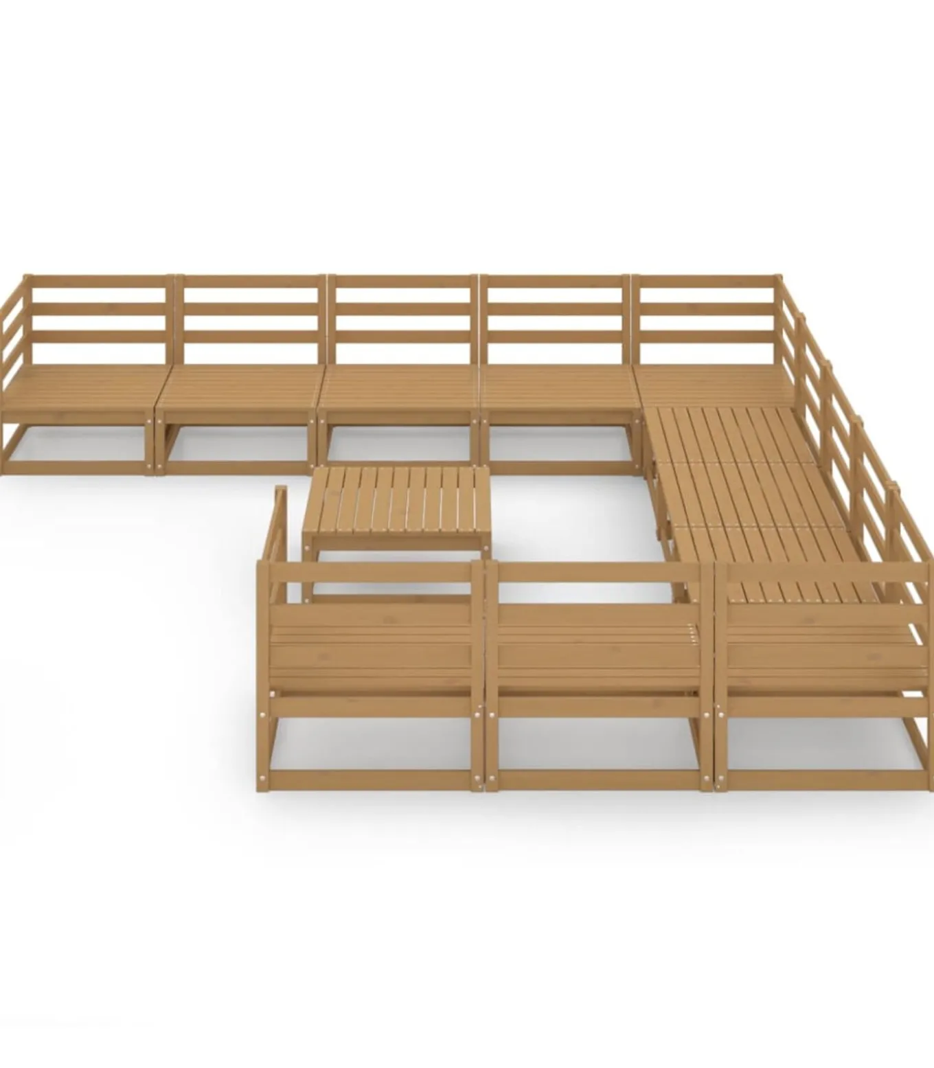 12-delige Loungeset massief grenenhout