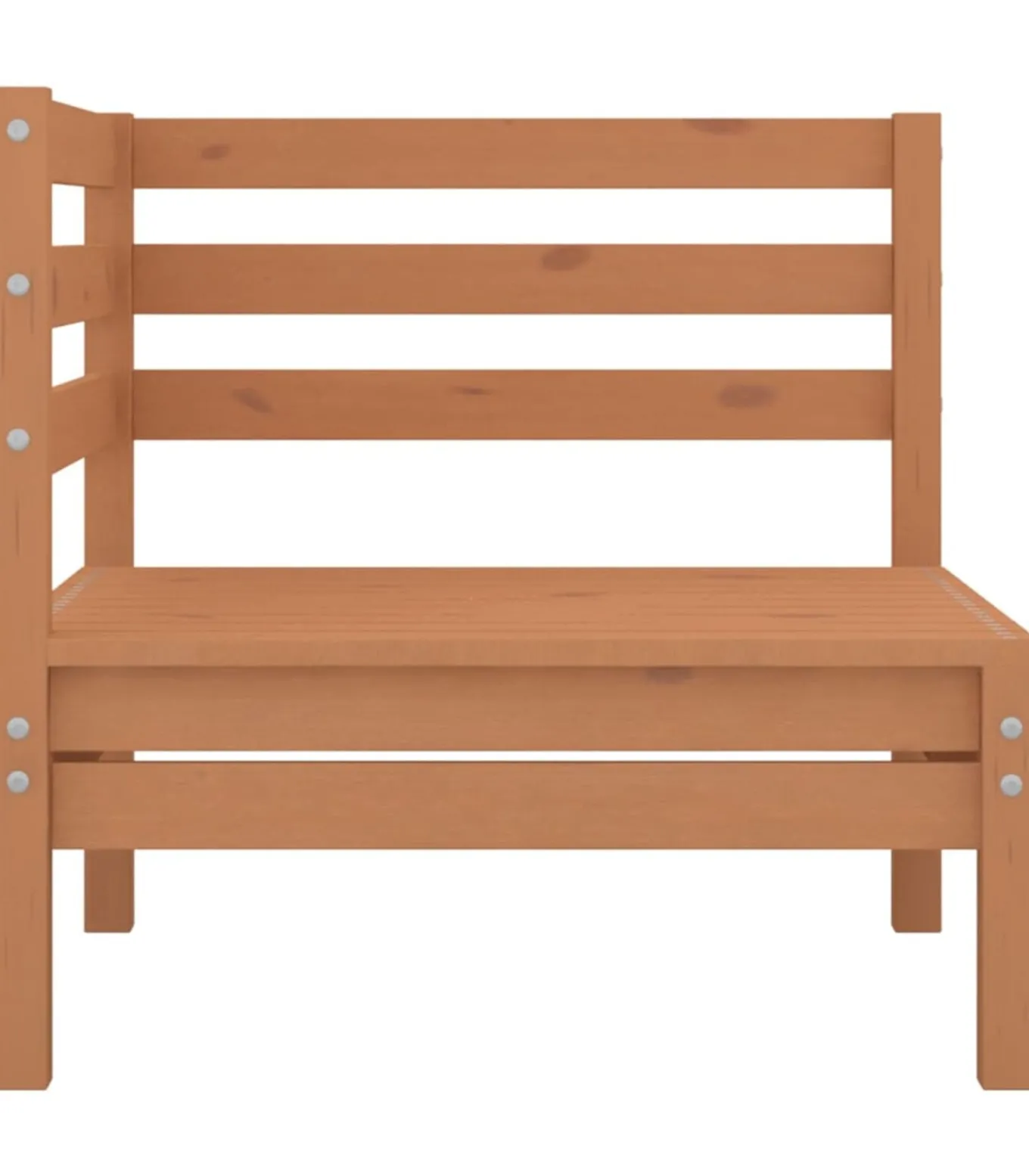 4-delige Loungeset massief grenenhout honingbruin