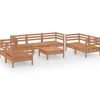 8-delige Loungeset massief grenenhout honingbruin