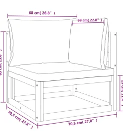 9-delige Loungeset met groene kussens massief hout