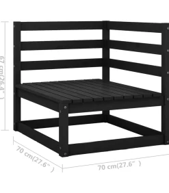 3-delige Loungeset met kussens massief grenenhout