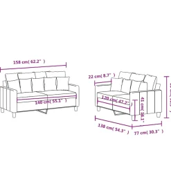 2-delige Loungeset met kussens stof wijnrood
