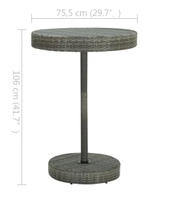 5-delige Tuinbarset poly rattan grijs