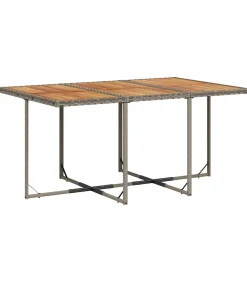 7-delige Tuinset met kussens poly rattan grijs