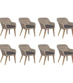 9-delige Tuinset poly rattan bruin