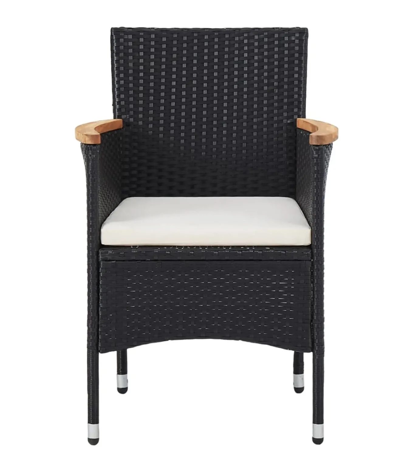 5-delige Tuinset poly rattan zwart