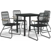 5-delige Tuinset PVC-rattan zwart