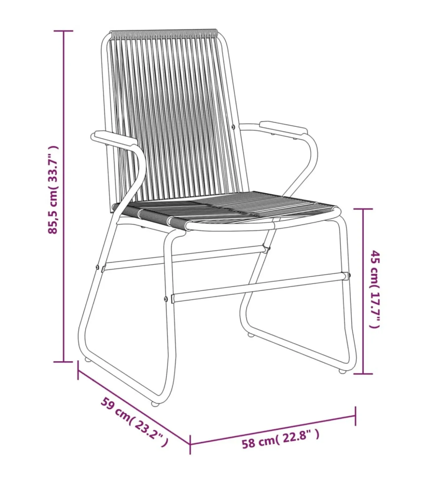 5-delige Tuinset PVC-rattan zwart