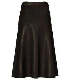 Delilah Leren Rok Donkerbruin