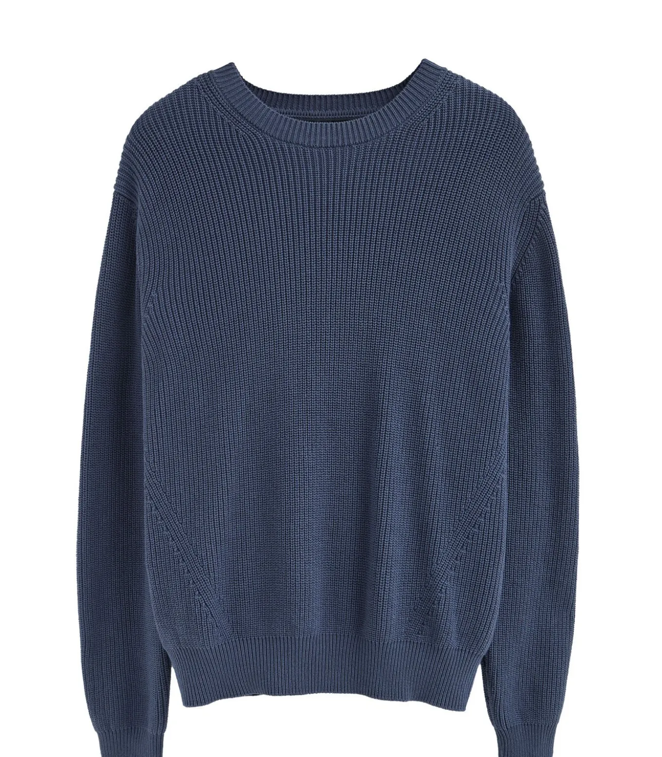 Denimblauwe cardigan met Engelse ribbel en Polo Club-patch