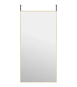 Deurspiegel 50x100 cm glas en aluminium goudkleurig