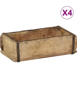 Dienblad met opslag 4 pcs Bruin 30 x 15 x 9 cm