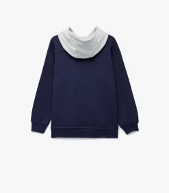 Donkerblauwe Kindertrui Met Kap Yale Print