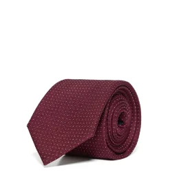 Donkerrode stropdas van zijde met Polo Club-logo