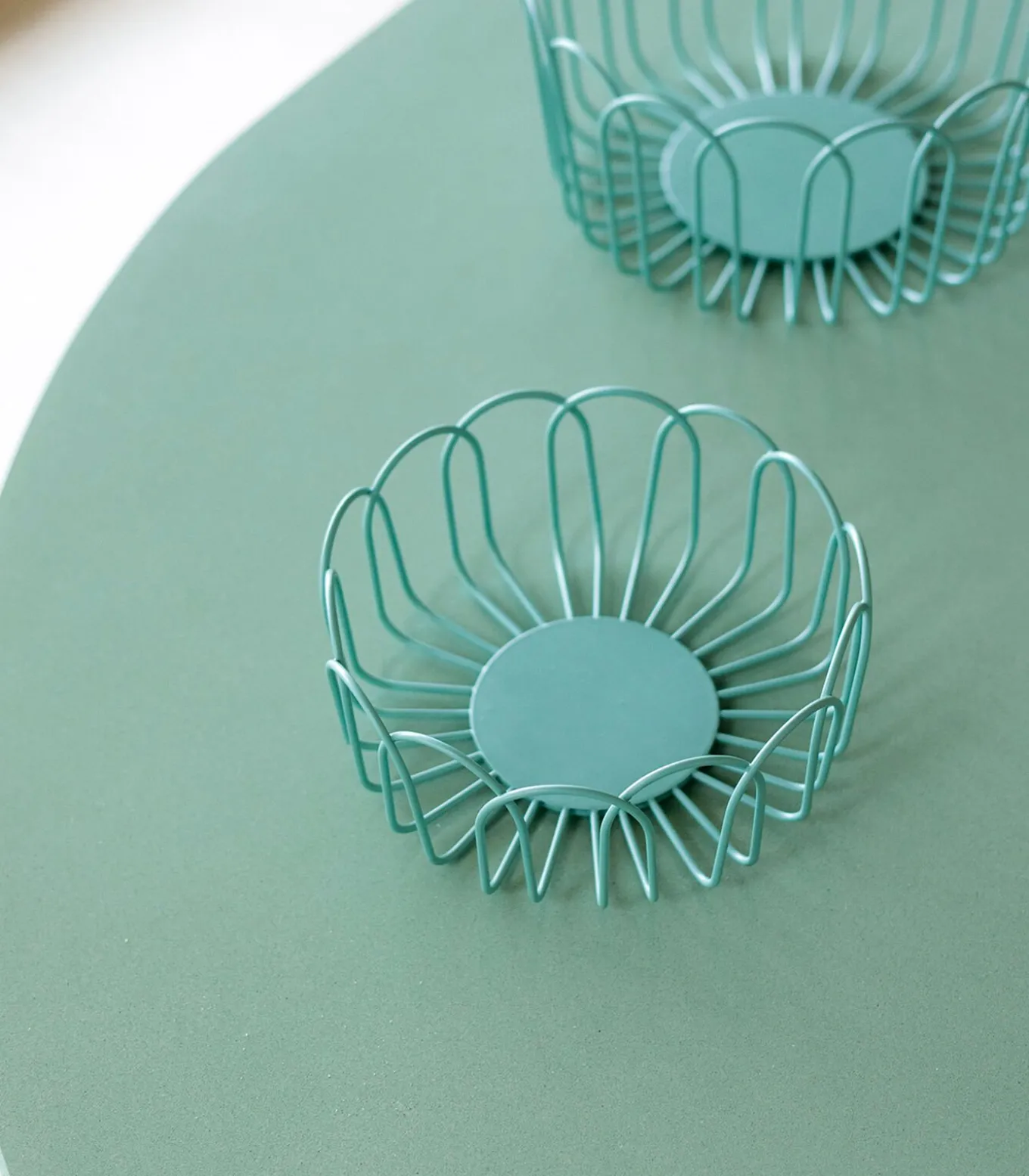 Draadmand 16xH7cm groen Flores