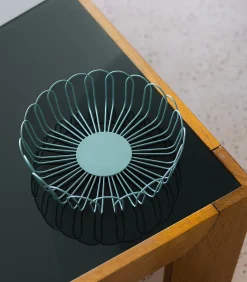 Draadmand 26,5xH7,5cm groen Flores