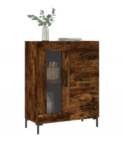 Dressoir 69,5x34x90 cm bewerkt hout gerookt eikenkleurig