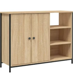 Dressoir 100x33x75 cm bewerkt hout sonoma eikenkleurig