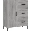 Dressoir 69,5x34x90 cm bewerkt hout grijs sonoma eikenkleurig