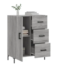 Dressoir 69,5x34x90 cm bewerkt hout grijs sonoma eikenkleurig
