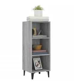 Dressoir 34,5x32,5x90 cm bewerkt hout grijs sonoma eikenkleurig