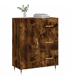 Dressoir 69,5x34x90 cm bewerkt hout gerookt eikenkleurig
