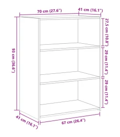 Dressoir 70x41x93 cm bewerkt hout bruin eikenkleur
