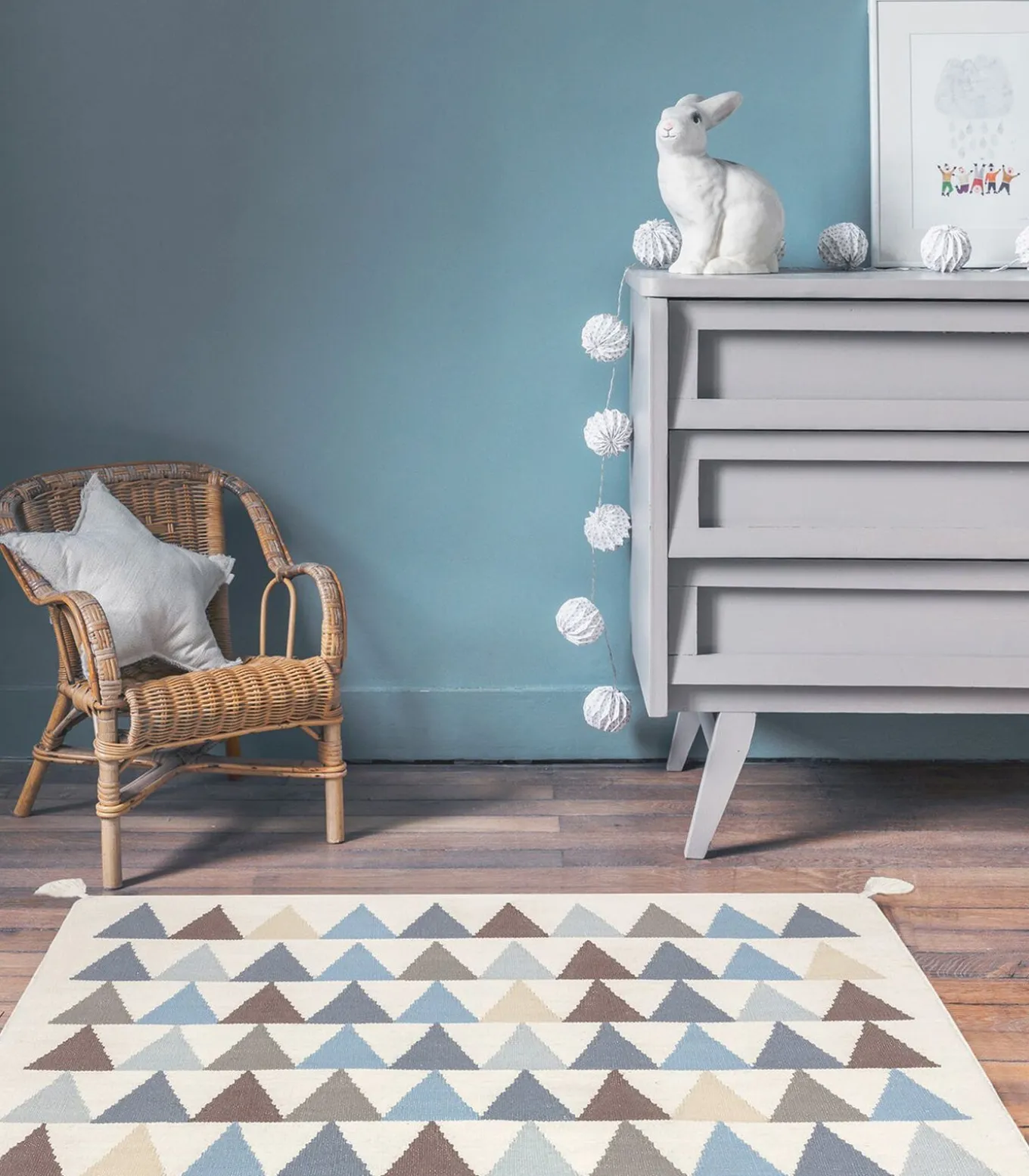 Driehoek wollen tapijt