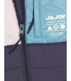 Driekleurige jongens polarfleece met capuchon