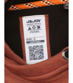 Driekleurige jongenstrui met kangoeroezak en plantenpatroon