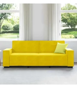 Driezitsbank 180 cm fluweel geel