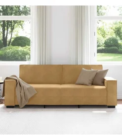 Driezitsbank 180 cm fluweel bruin