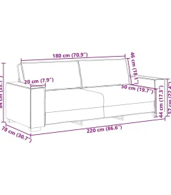 Driezitsbank 180 cm fluweel donkergrijs