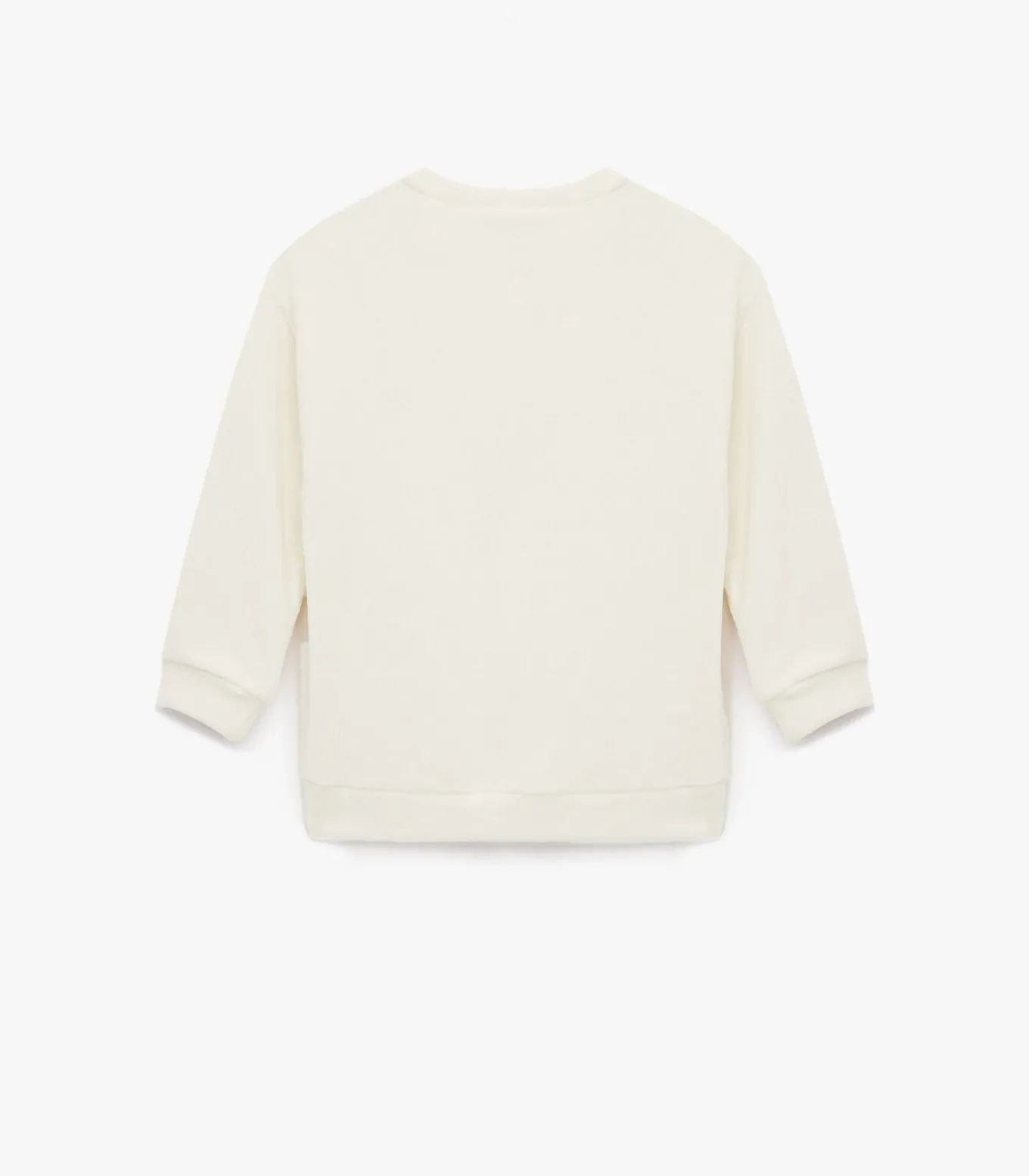 Ecru Babypullover Lang met Ronde Hals